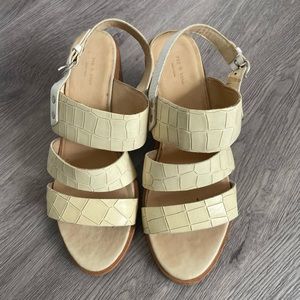 Rag & Bone Cream Snakeskin Wedges